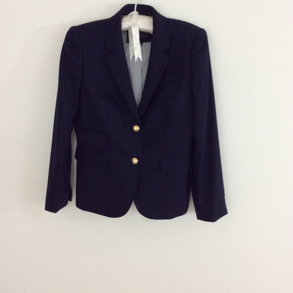 SOLD! J CREW SCHOOLBOY WOMEN’S 8P NAVY WOOL JACKET